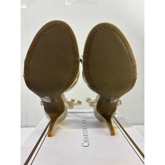 Charter Club Women's Mirabell Champagne Ankle-Strap Dress Sandals Stilettos 8.5M - Picture 7 of 7